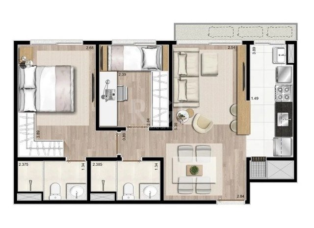 Apartamento, 2 quartos, 57 m² - Foto 6